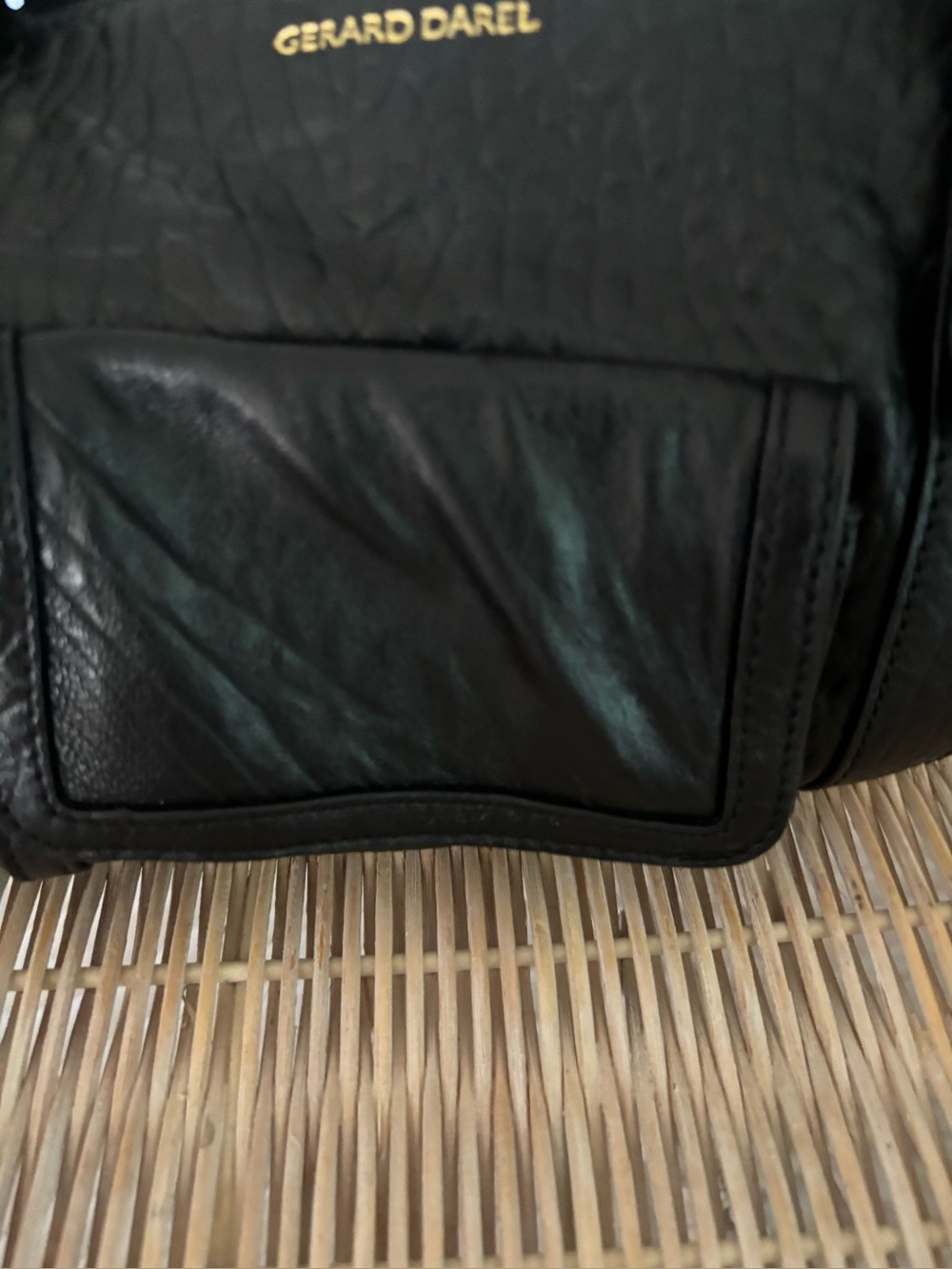 Gerard Darel Black Leather handbag with Gold Hardware - Picture 9 of 9